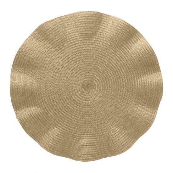 Lugar Americano 38cm De Polipropileno Babado Dourado 